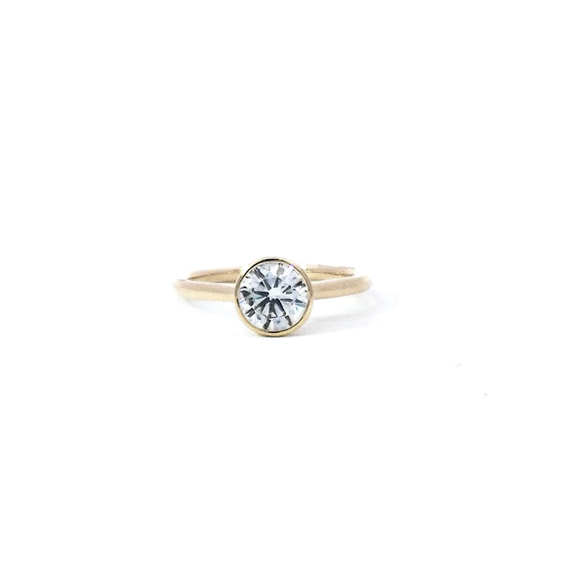 14K Lab Grown 1.01 Carat Bezel Setting Diamond Ring - Gold / 1.00 Weight