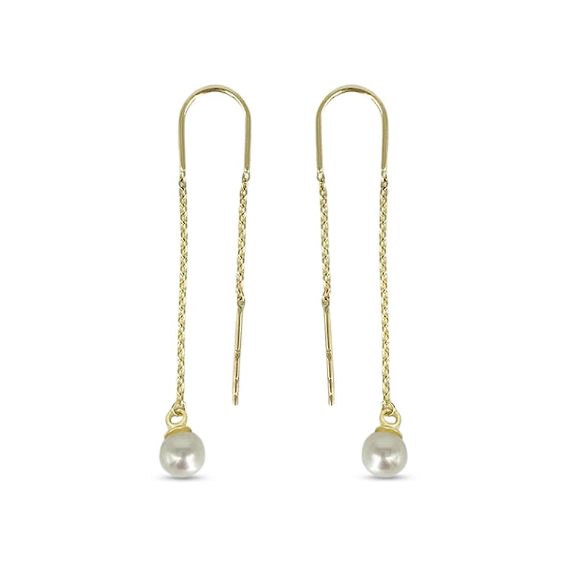 10K Yellow Gold Threading Earrings