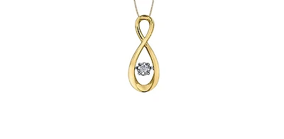10K Yellow Gold cttw Diamond Pulse Pendant