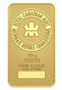 10g Royal Canadian Mint 9999 Gold Bar-New In Assay