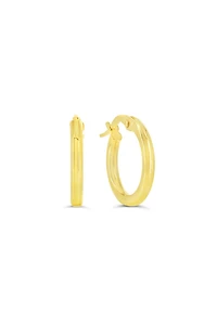 10K Yellow Gold 2mm Tube  Hoop Earrings small