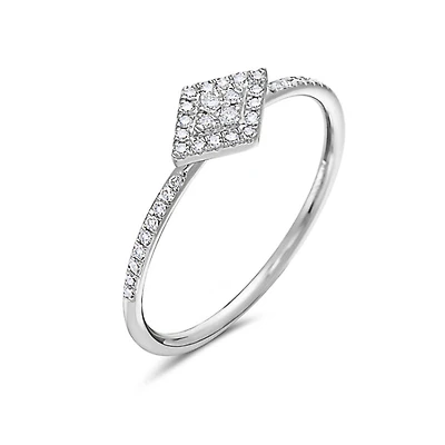 14K White Gold 0.14 cttw Diamond Ring - 4.5