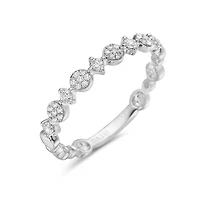 14K White Gold 0.21cttw Round-Cut Diamond Bezel Cluster Ring - 4.5