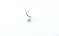 14K White Gold 0.04cttw Diamond Nose Stud