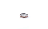 10K 2 Tone Wedding Band  Fancy Pattern 6mm