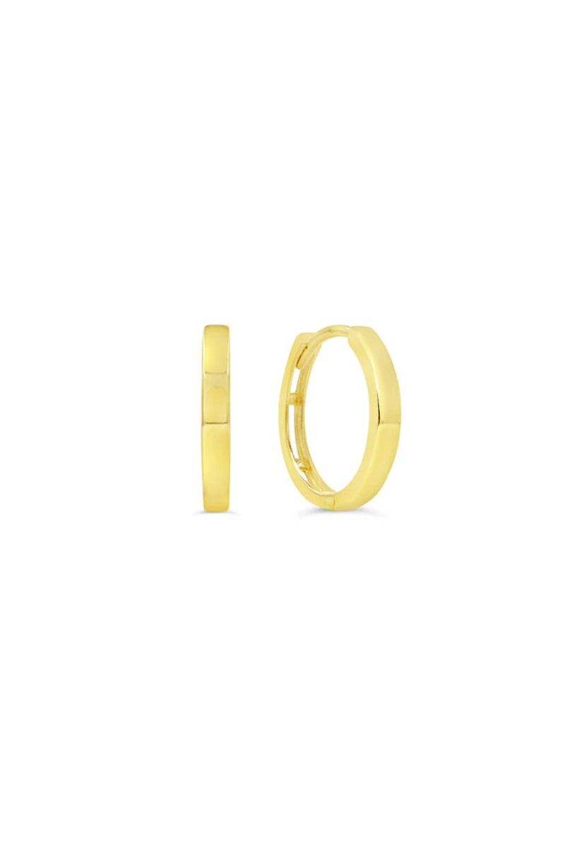 10K Yellow Gold Round Textured Earrings