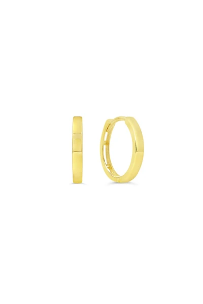 10K Yellow Gold Round Textured Earrings