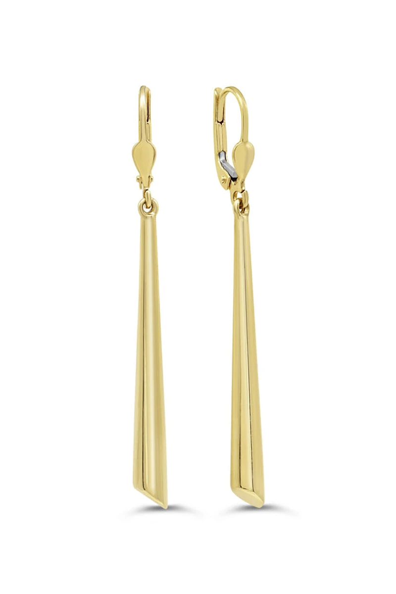 10K Yellow Gold Dangle Earring with Lever Back