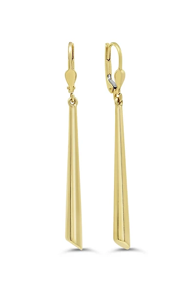10K Yellow Gold Dangle Earring with Lever Back