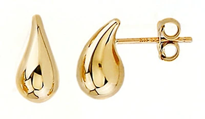 10K Yellow Gold Water Drop Earrings Small