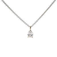 14K Yellow Gold Lab Grown cttw Pear Cut Diamond Pendant