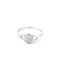 10K White and Rose Gold 0.102 cttw Diamond Ring - 4.5