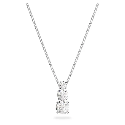 Swarovski Attract Trilogy pendant Round cut, White, Rhodium plated - 5414970