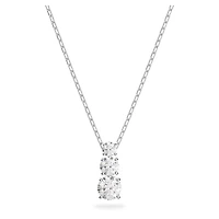 Swarovski Attract Trilogy pendant Round cut, White, Rhodium plated - 5414970
