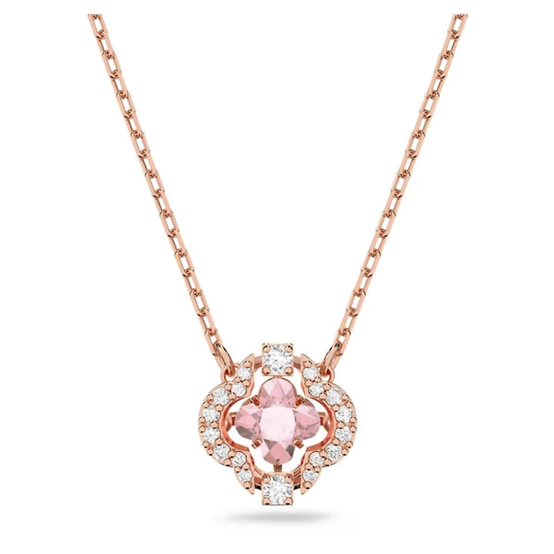 Swarovski Una necklace, Clover, Pink, Rose gold-tone plated - 5514488