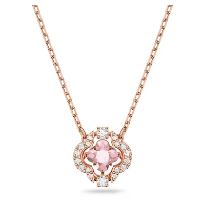 Swarovski Una necklace, Clover, Pink, Rose gold-tone plated - 5514488
