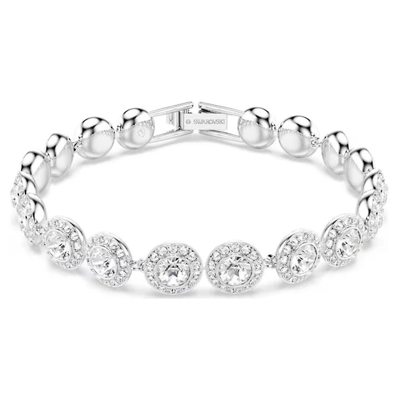 Swarovski Una Tennis bracelet Round cut, White, Rhodium plated - 5682279