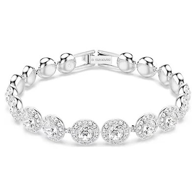Swarovski Una Tennis bracelet Round cut, White, Rhodium plated - 5682279