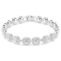 Swarovski Una Tennis bracelet Round cut, White, Rhodium plated - 5682279