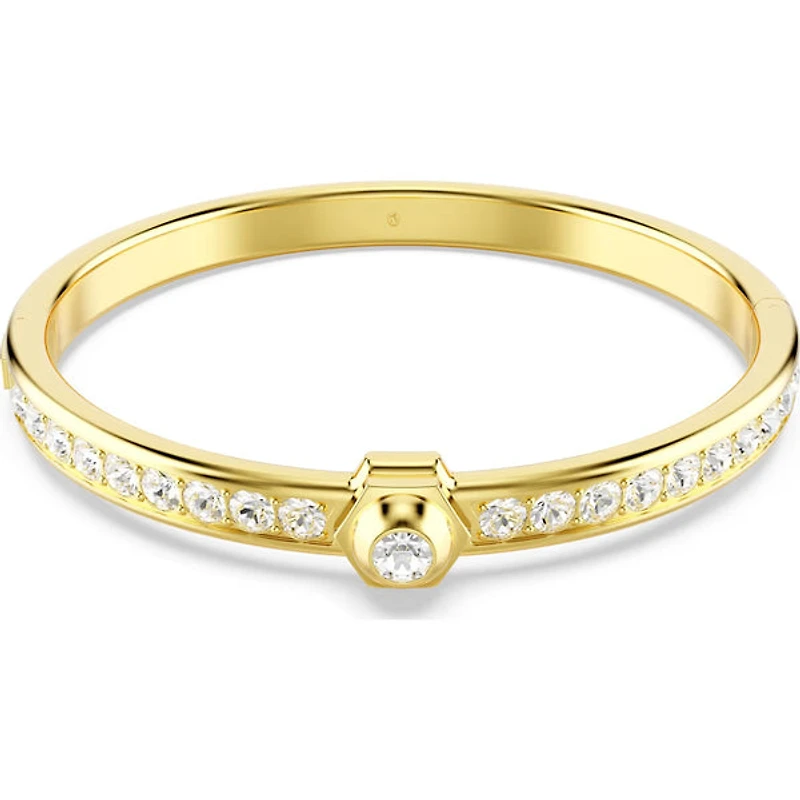 Swarovski - Numina bangle, Round cut, White, Gold-tone plated 5688493