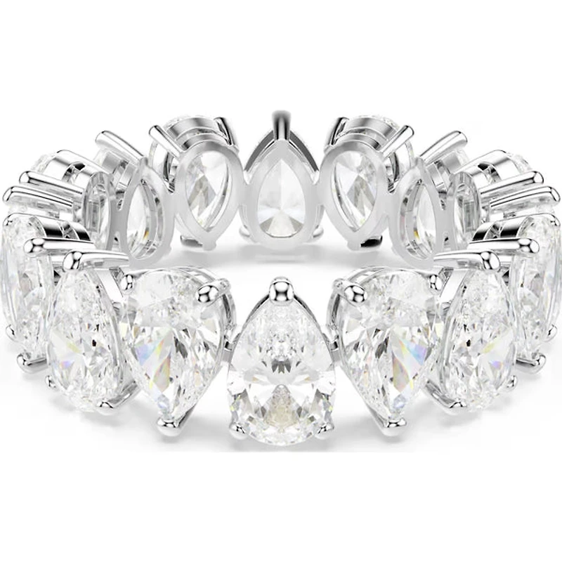 Swarovski - Matrix Vittore ring, Pear cut, White, Silver-tone finish 5689469