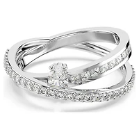 Swarovski - Hyperbola ring Mixed cuts, White, Rhodium plated - 5691231