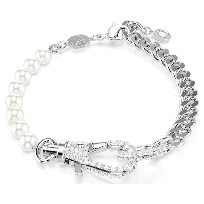 Swarovski - Dextera bracelet Pavé, Crystal pearl, White, Rhodium plated - 5696256 - Discontinued