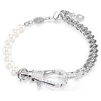 Swarovski - Dextera bracelet Pavé, Crystal pearl, White, Rhodium plated - 5696256 - Discontinued