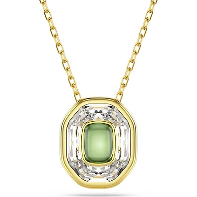 Swarovski - Chroma pendant, Octagon cut, Green, Gold-tone plated 5705580