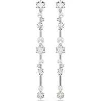 Swarovski - Constella drop earrings, Crystal pearl, Round cuts, White, Rhodium plated 5705614