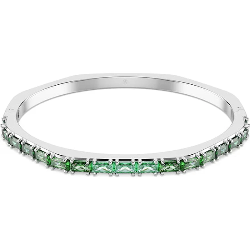 Swarovski - Matrix bangle, Baguette cut, Green, Rhodium plated 5705785
