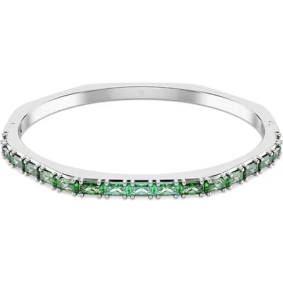 Swarovski - Matrix bangle, Baguette cut, Green, Rhodium plated 5705785