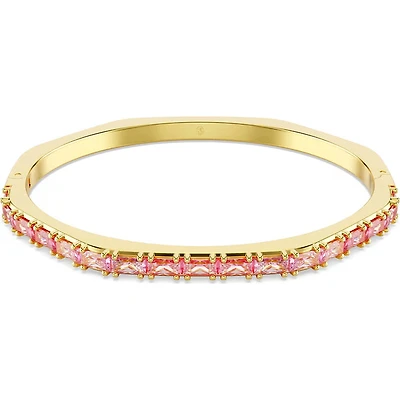 Swarovski - Matrix bangle, Baguette cut, Pink, Gold-tone plated 5705791