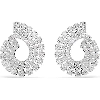 Swarovski - Matrix hoop earrings, Mixed round cuts, White, Rhodium plated 5705834