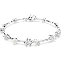 Swarovski - Constella Tennis bracelet, Crystal pearl, Round cuts, White, Rhodium plated 5707511