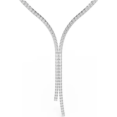Swarovski - Matrix Y necklace, Round cut, White, Rhodium plated 5707988