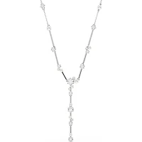Swarovski - Constella Y necklace, Crystal pearl, Round cuts, White, Rhodium plated 5711830