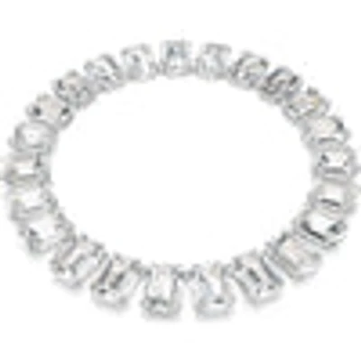 Swarovski Millenia Tennis necklace, Oversized crystals, Octagon cut, White, Rhodium plated 5714395