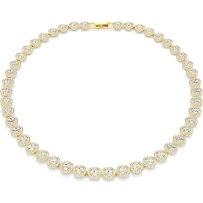 Swarovski - Una Angelic Tennis necklace, Round cut, White, Gold-tone plated 5720505