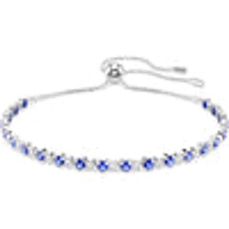 Swarovski Matrix Tennis bracelet, Mixed round cuts, Blue, Rhodium plated 5725854