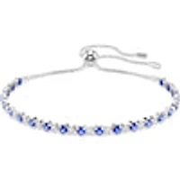 Swarovski Matrix Tennis bracelet, Mixed round cuts, Blue, Rhodium plated 5725854