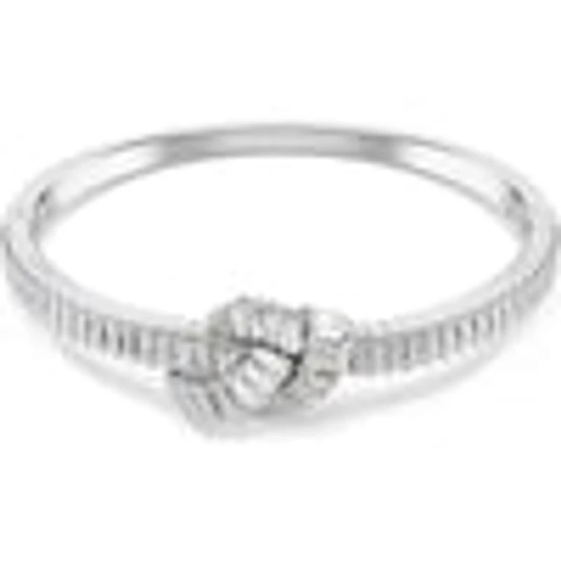 Swarovski Matrix bangle, Baguette cut, Knot, White, Rhodium plated 5727120