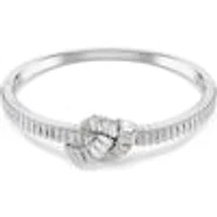 Swarovski Matrix bangle, Baguette cut, Knot, White, Rhodium plated 5727120
