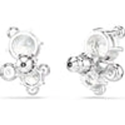 Constella stud earrings, Round cut, White, Rhodium plated 5732253