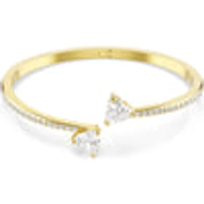 Swarovski Mesmera Attract bangle, Heart, White, Gold-tone plated 5733474