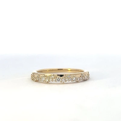 10K Yellow Gold 0.27cttw Diamond Wedding Band - 4 / yellow gold