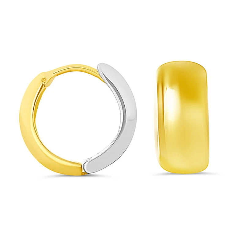 10K Yellow and White Gold Huggies/Earrings