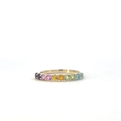 10K Yellow Gold Gemstones Ring - 4 / yellow gold