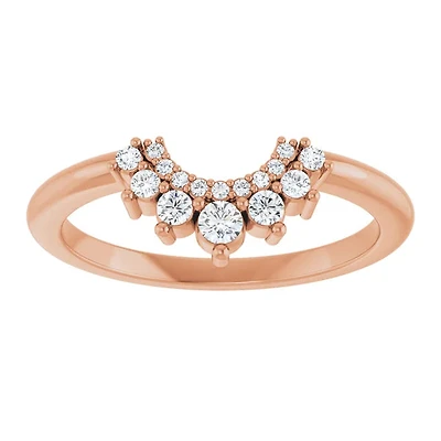 14K White, Yellow or Rose Gold 0.16cttw Diamond Ring - Earth Grown Diamonds /