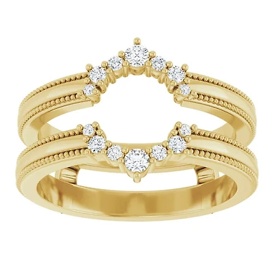 14K White, Yellow or Rose Gold 0.165cttw Diamond Ring - Lab Grown Diamonds /